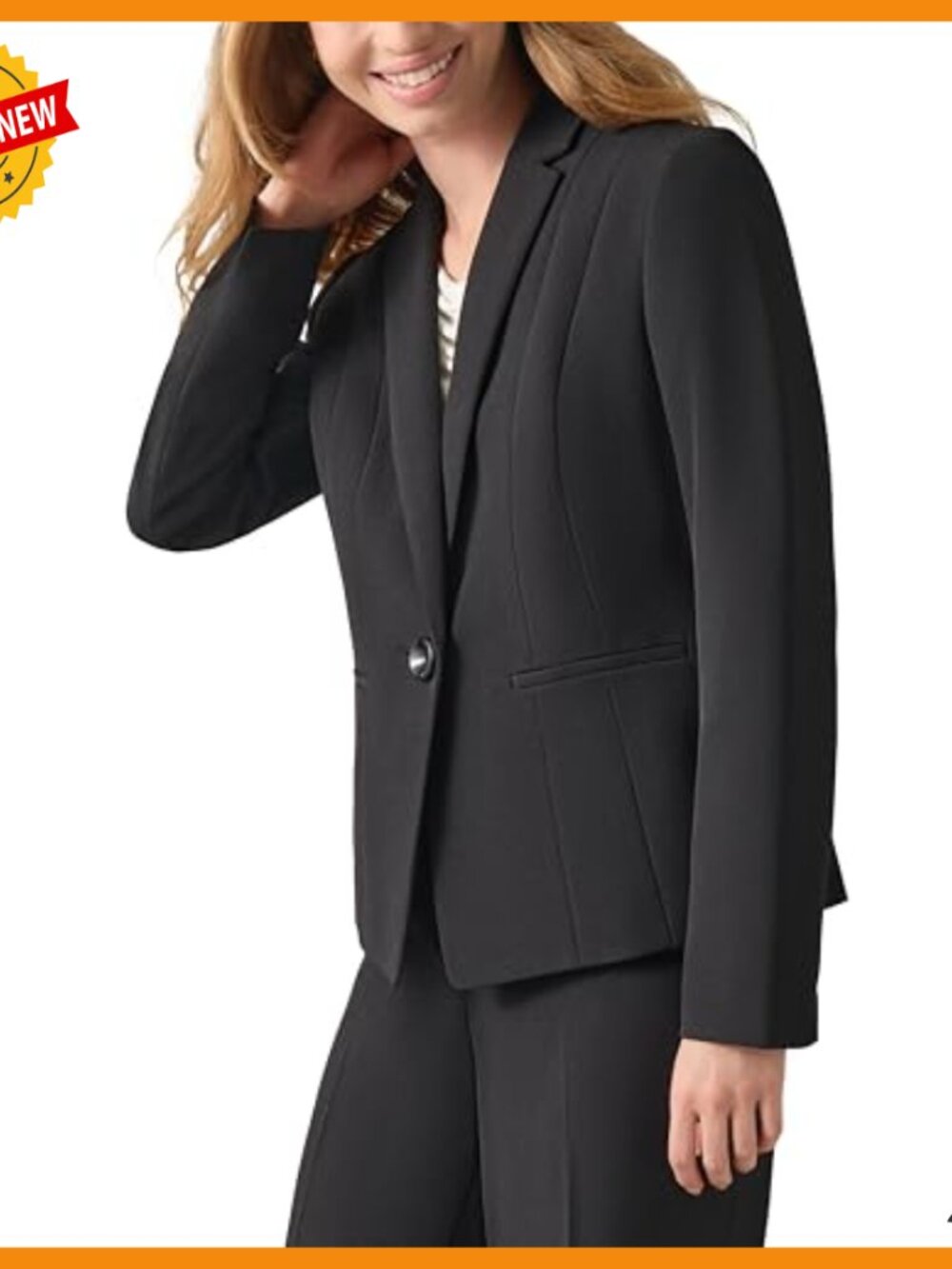 Stretch Crepe Blazer Jacket Professional Office Wear Regular Plus Sizes - Picture 3 of 5
